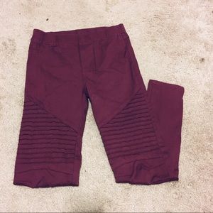 30% OFF Umgee Burgundy Moto Style Leggings sz M